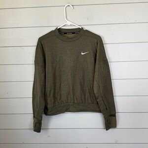 Nike dri-fit green long sleeve crewneck sweatshirt women's‎ size small